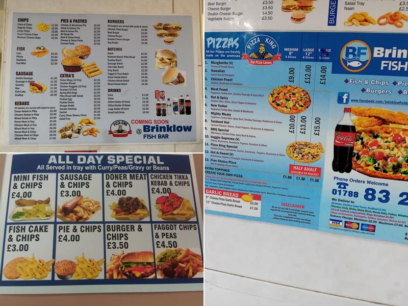 Brinklow Fish Bar Menu