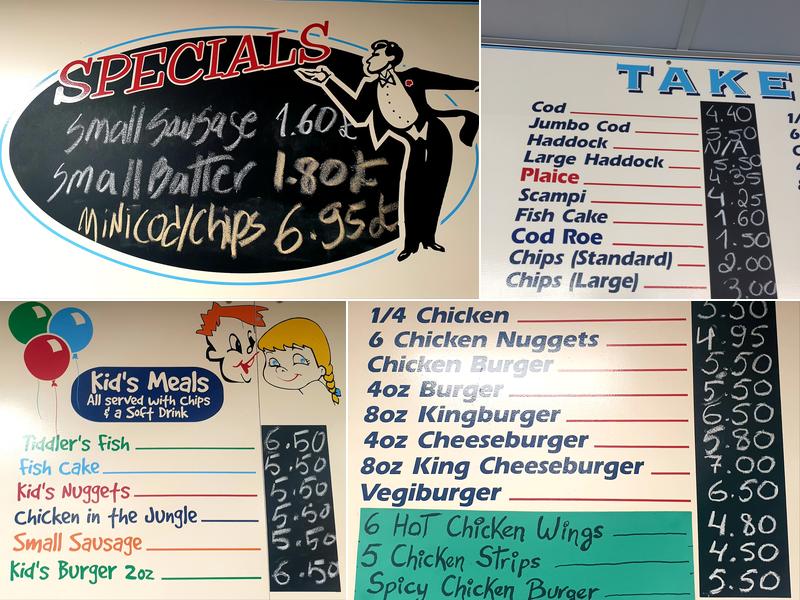 Spinnaker Fish Bar Menu