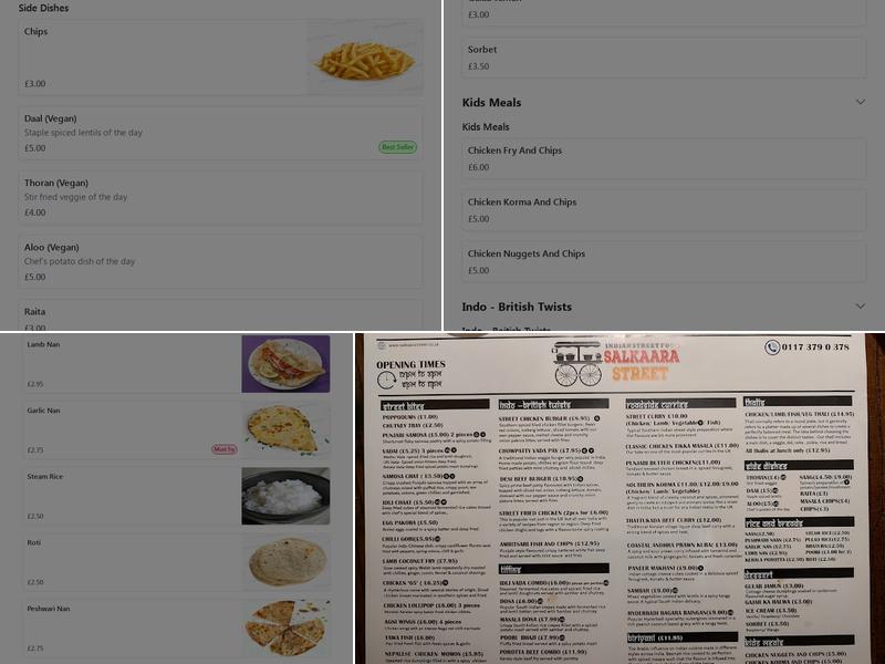 Salkaara Street Menu