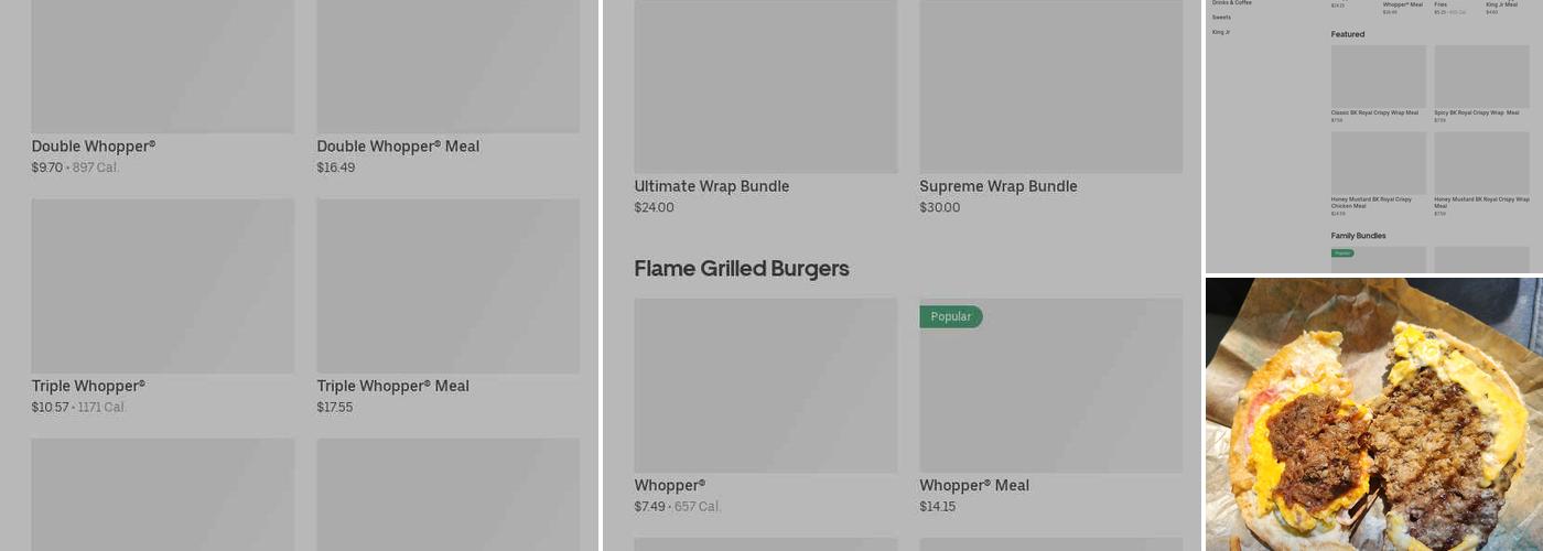 Burger King Menu