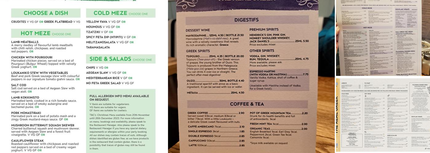 The Real Greek - Bristol Menu