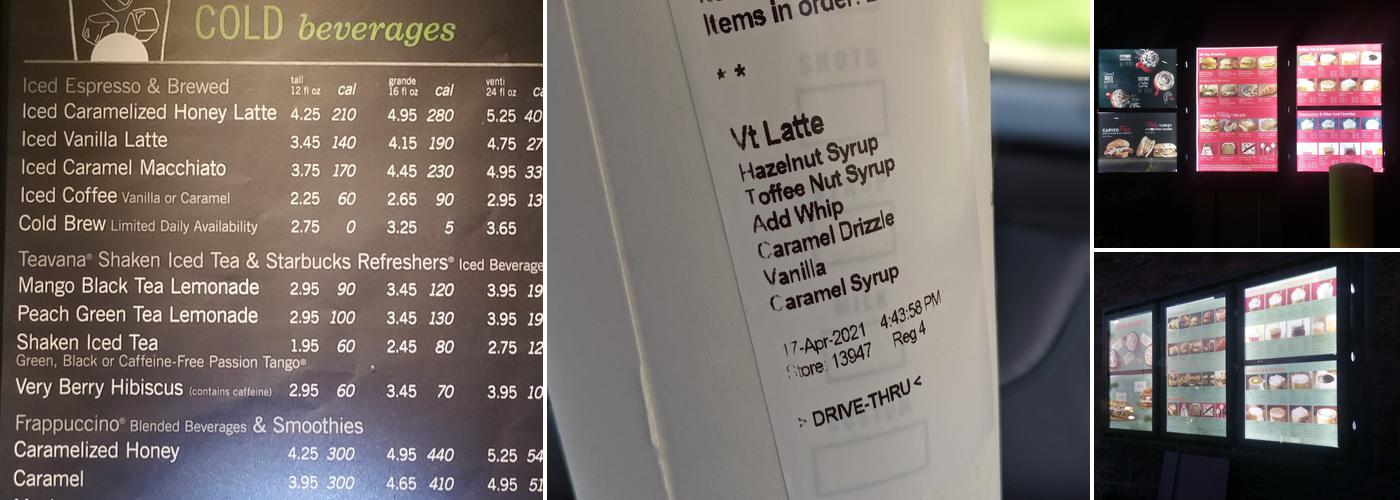 Starbucks Coffee Company Menu
