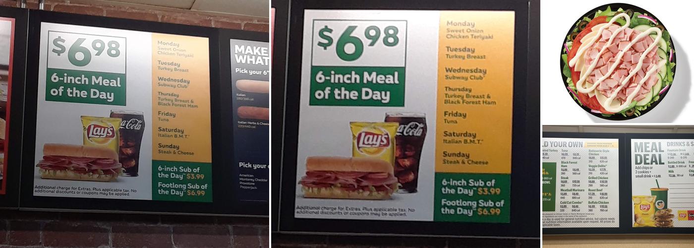 Subway Menu