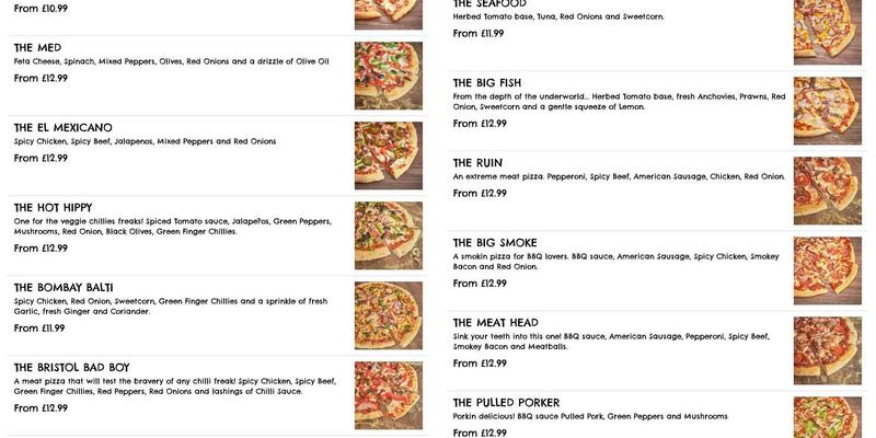 The Red Pizza Company Menu