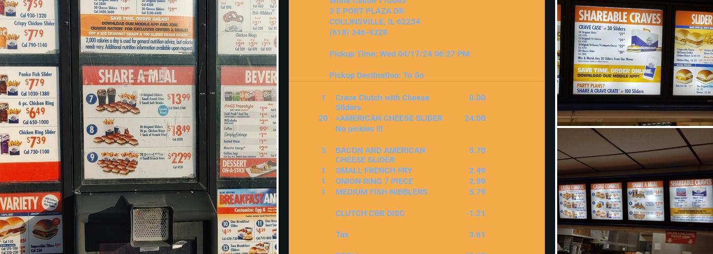 White Castle Menu