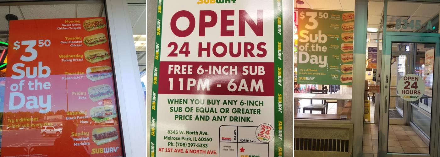 Subway Menu