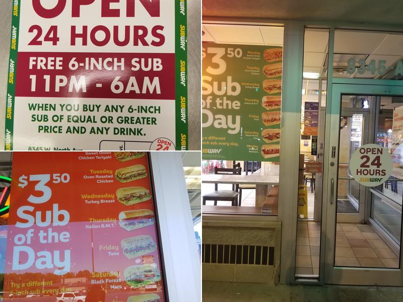 Subway Menu