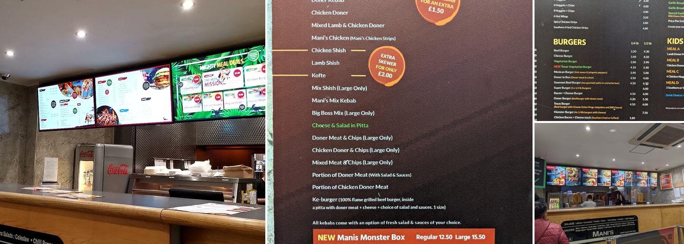 Mani's Food Bar Menu