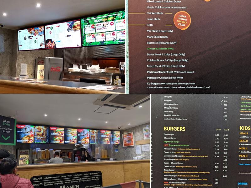 Mani's Food Bar Menu