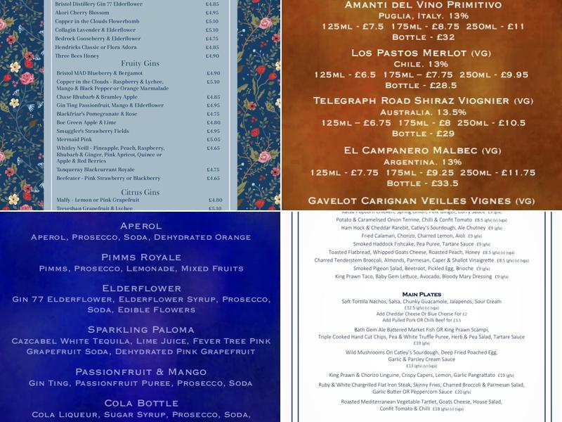 Somerset House Clifton Menu