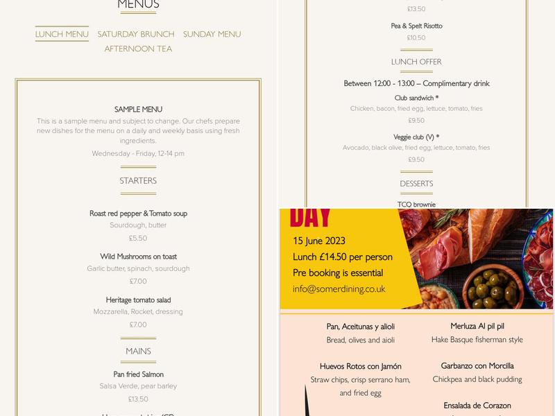 Somer Dining Menu