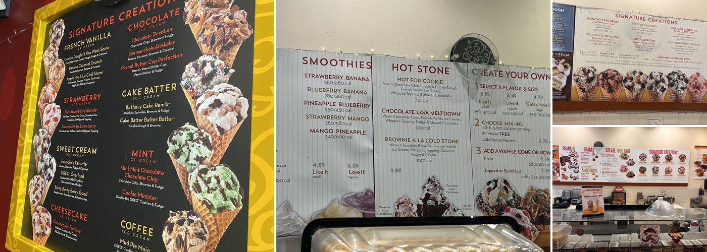 Cold Stone Creamery Menu