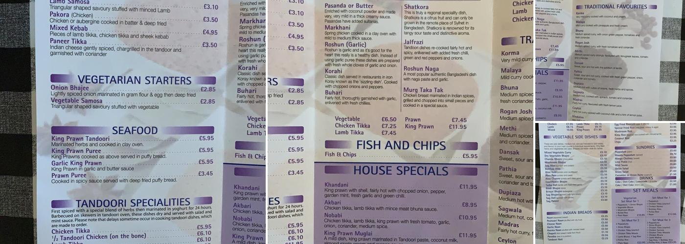 Melton spice Menu