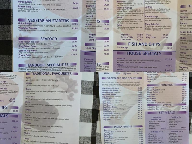 Melton spice Menu