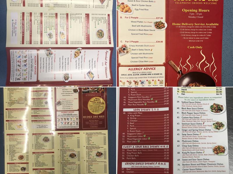 Wokking Menu