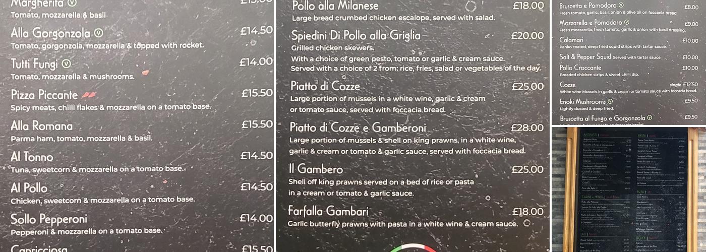 Casa Nostra Italian Menu