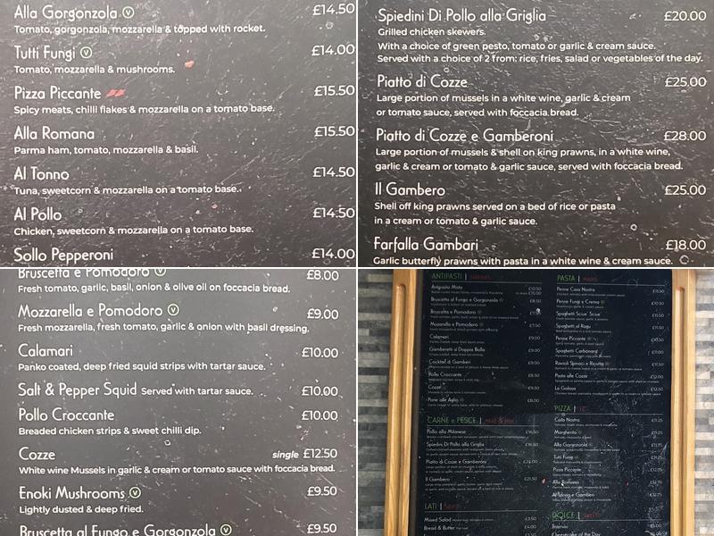 Casa Nostra Italian Menu