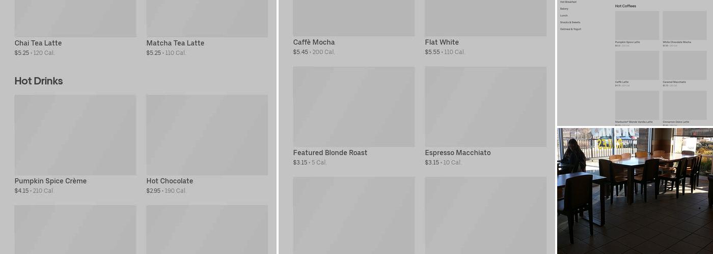 Starbucks Coffee Company Menu