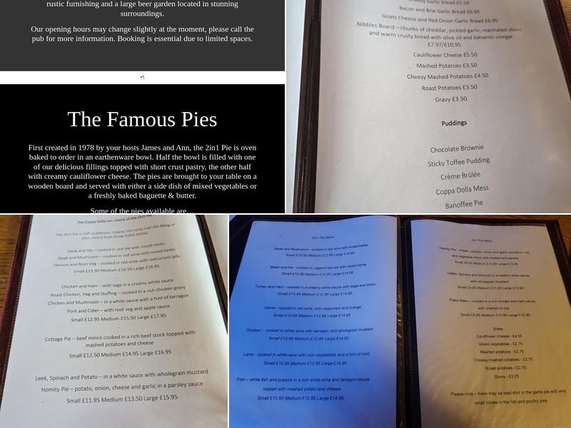 The Coppa Dolla Inn Menu