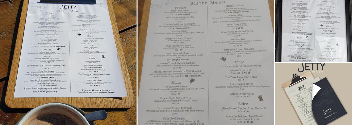 Jetty Broadstairs Menu