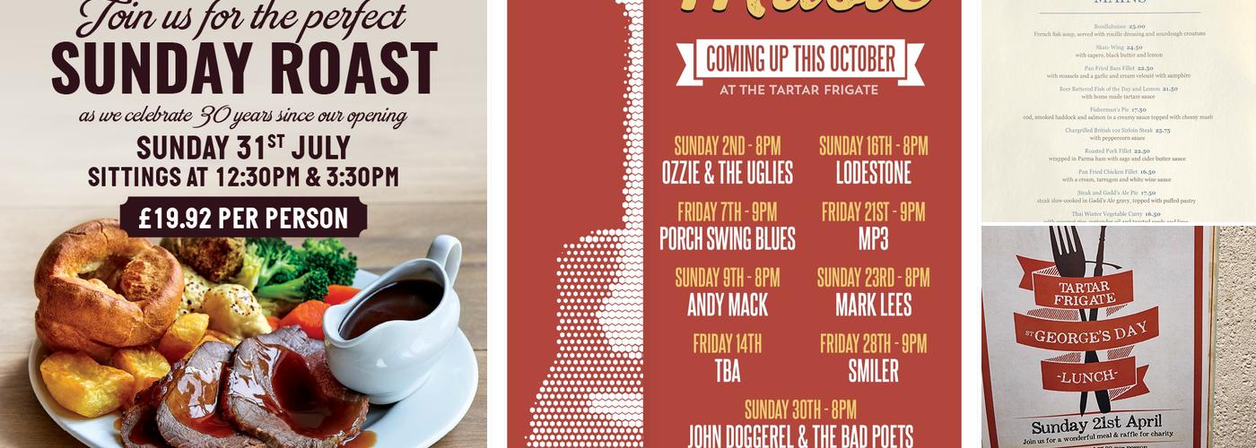 The Tartar Frigate Menu