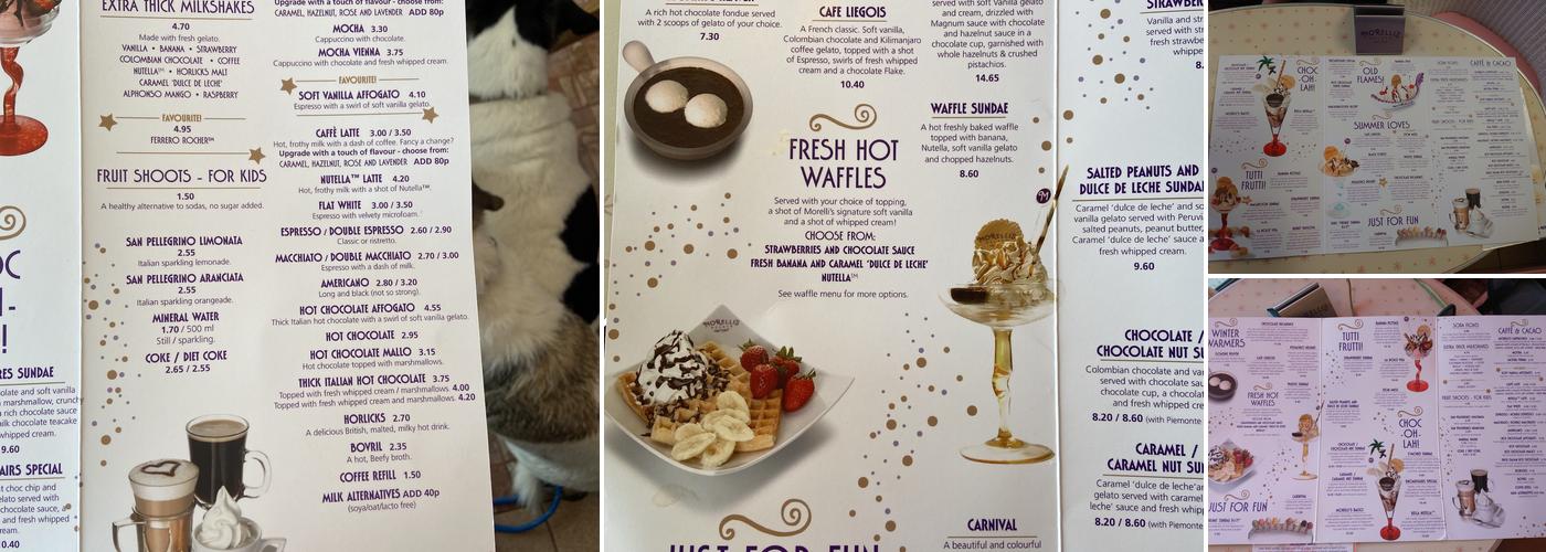Morelli's Gelato Menu
