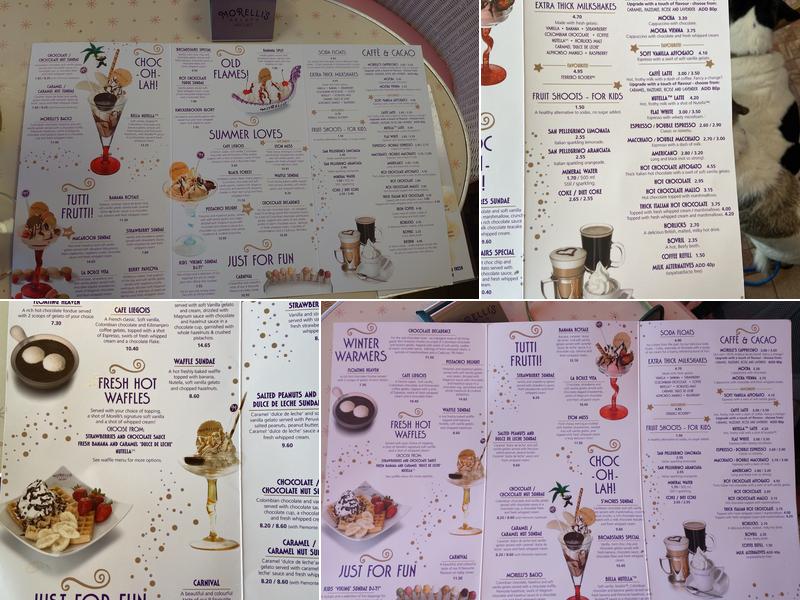 Morelli's Gelato Menu