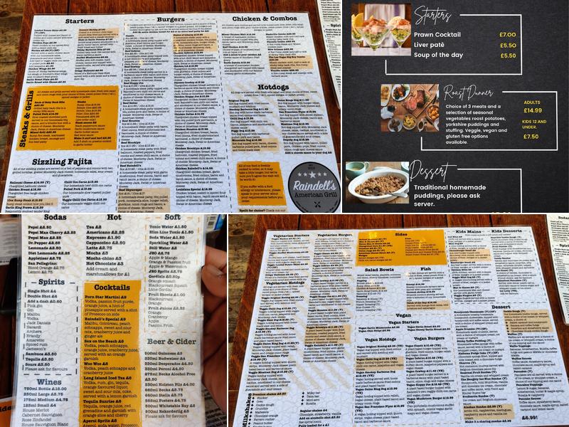 Raindells Menu
