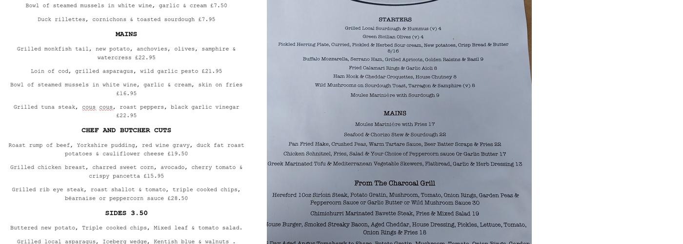 The Pickled Herring Menu