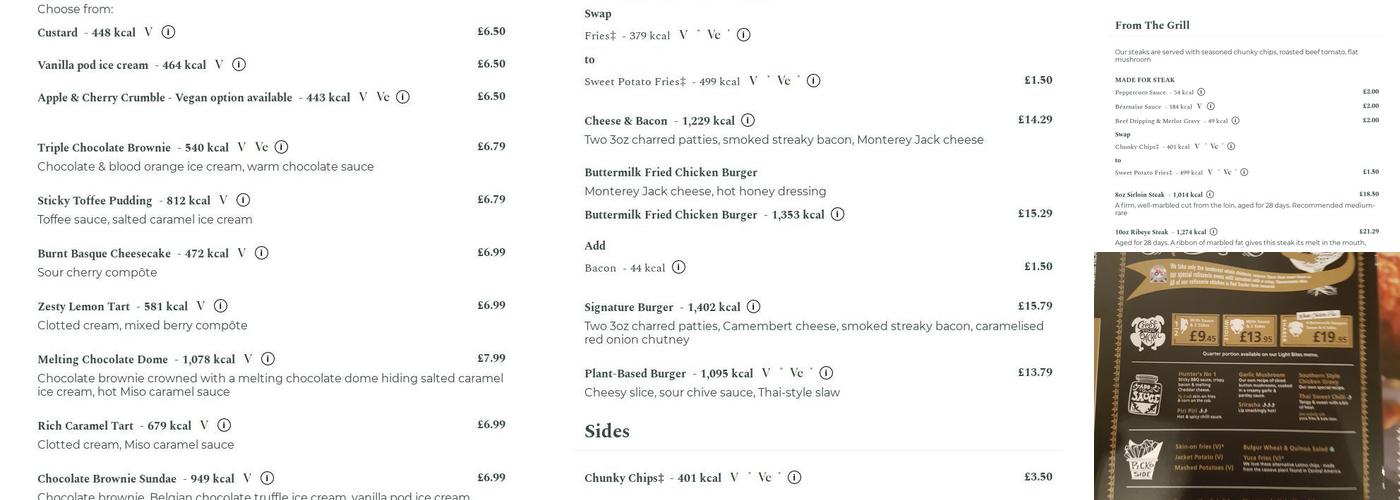 Canterbury Bell Menu