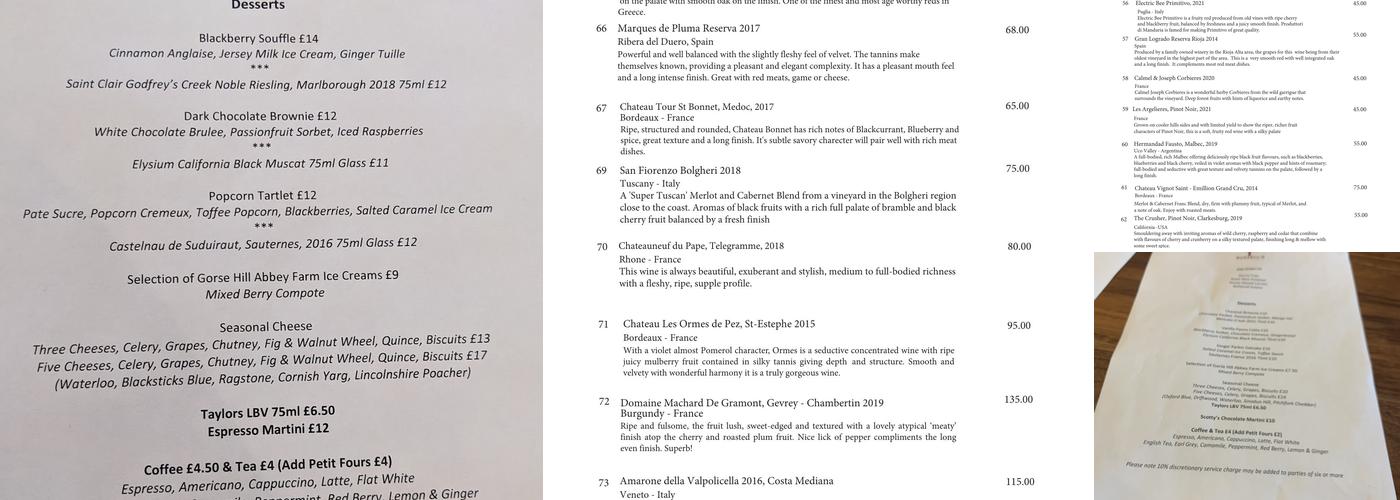 Russell’s of Broadway Menu