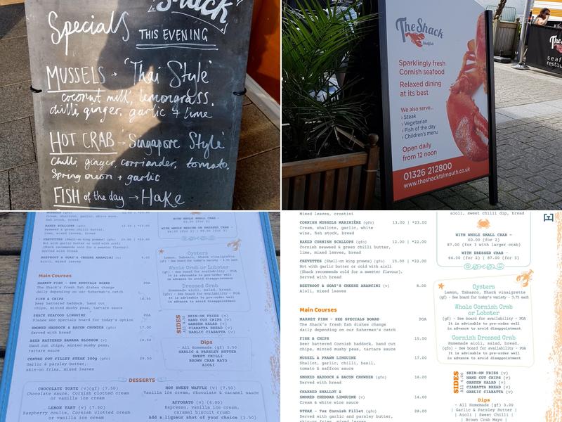 The Shack Menu