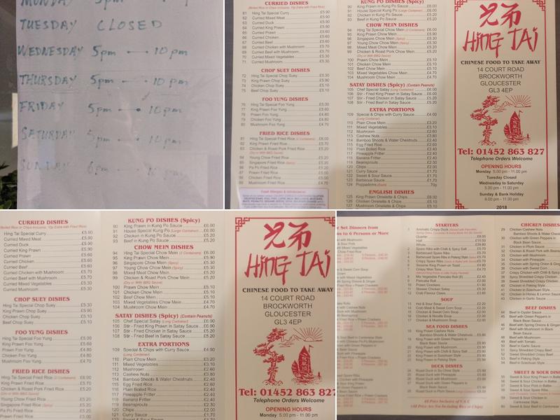 Hing Tai Menu