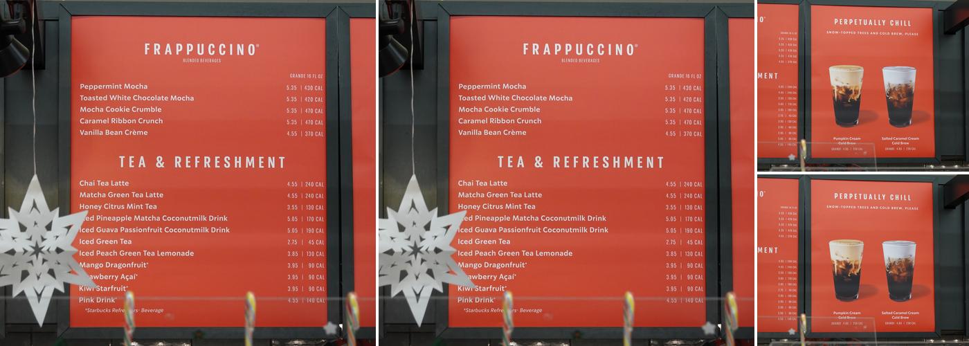 Starbucks Coffee Company Menu