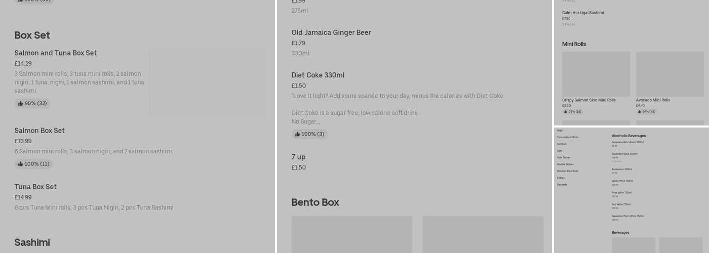 Sakura Sushi Bromley Menu