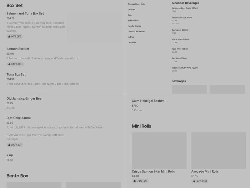 Sakura Sushi Bromley Menu