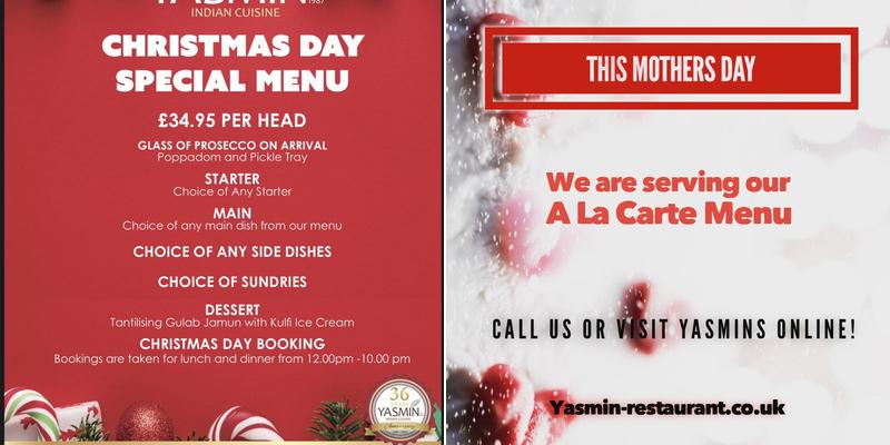 Yasmin Restaurant Menu