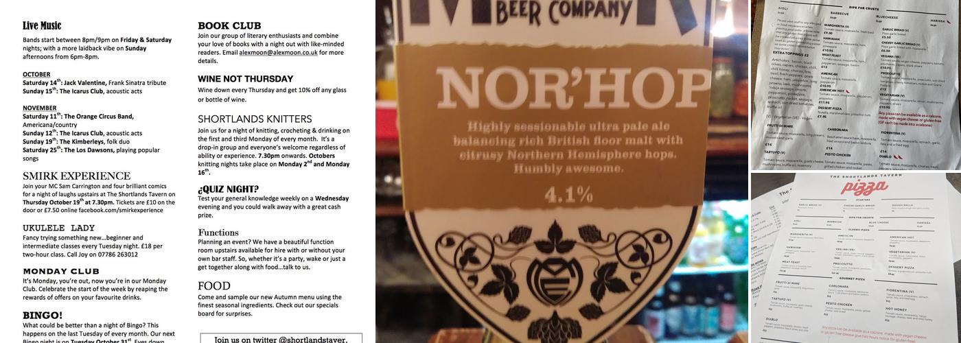 The Shortlands Tavern Menu