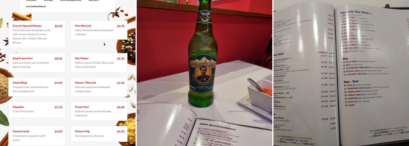 Mount Everest Restaurant Menu