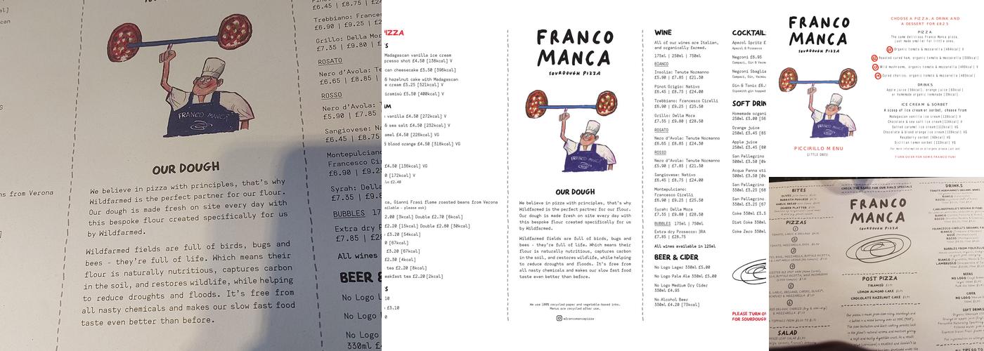Franco Manca Bromley Menu