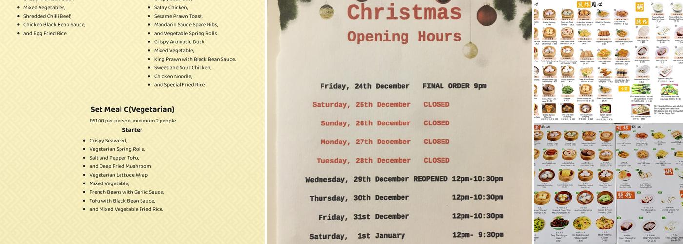 Treasure of China Menu