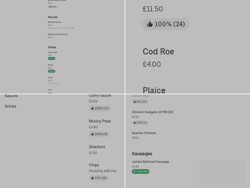 Tom Bell's Fish and Chips Menu