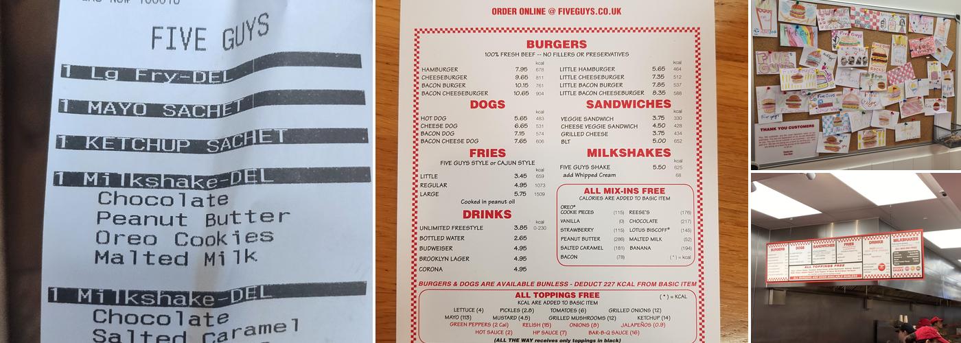 Five Guys Bromley Menu