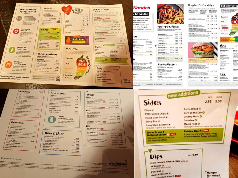 Nando's Bromley - St Mark's Square Menu