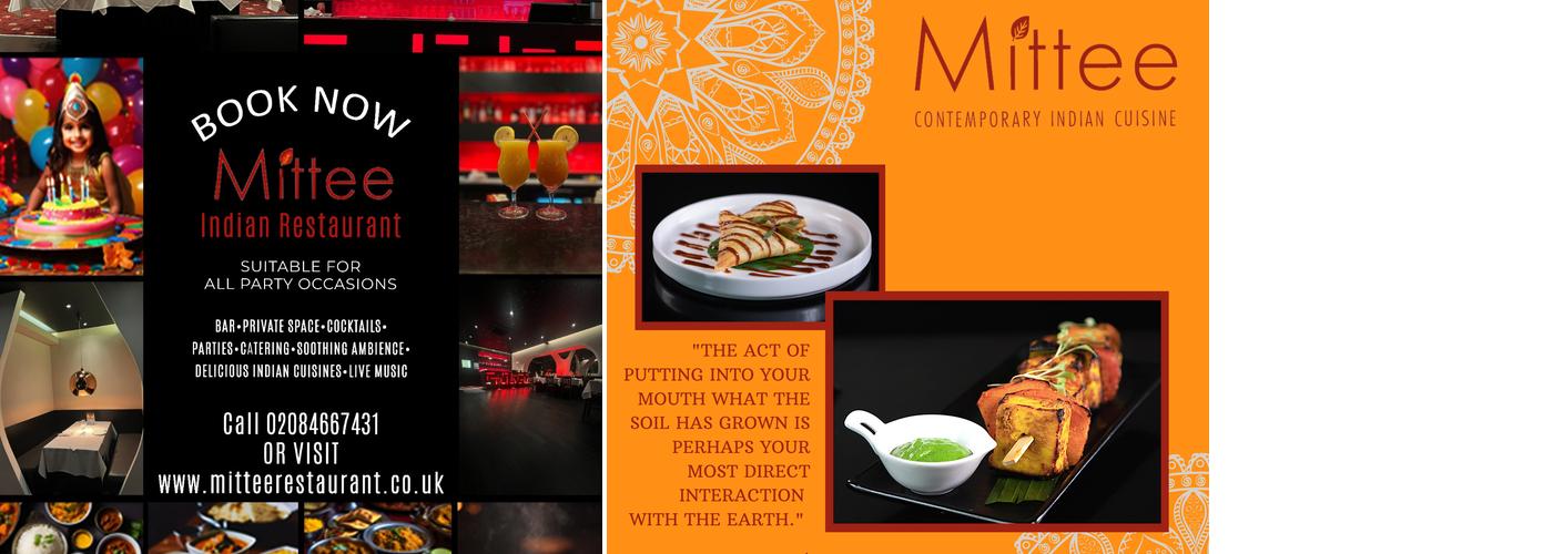 Mittee Indian Restaurant Menu