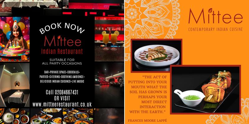 Mittee Indian Restaurant Menu