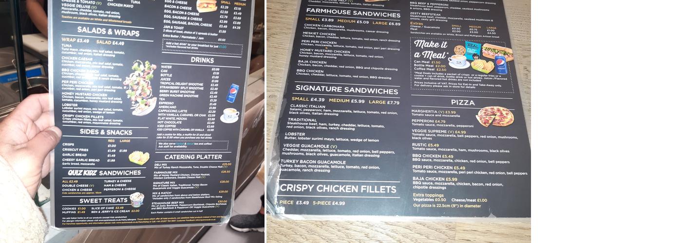 Quiznos Menu