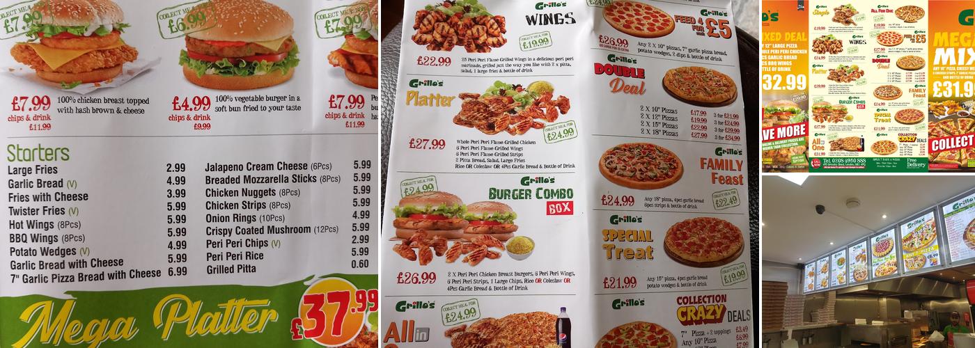 Grillo’s Bromley Menu