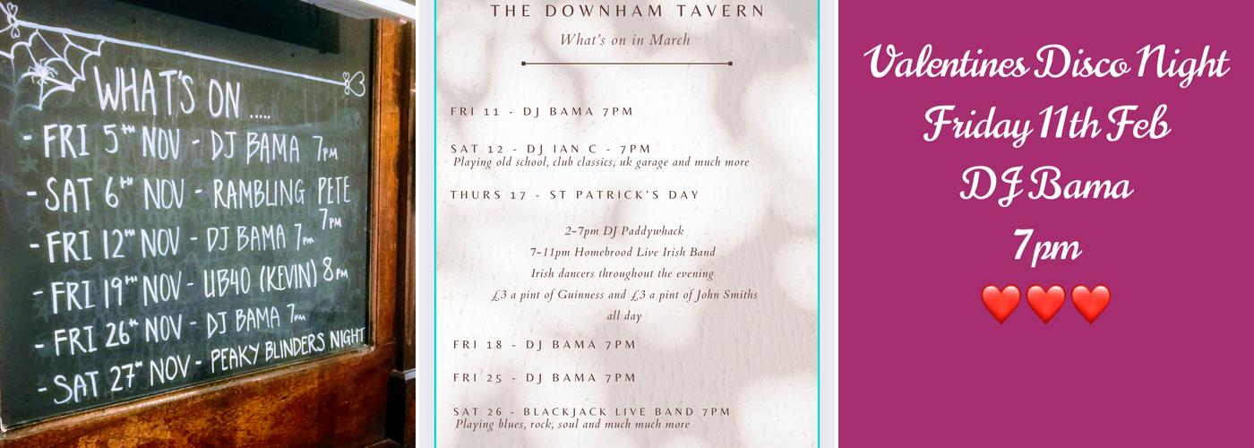 The Downham Tavern Menu
