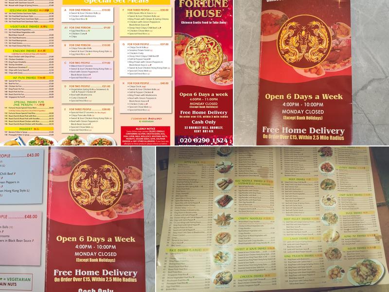 Fortune House Menu